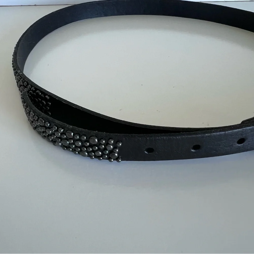Joe’s Jeans Women’s Handmade Genuine Black Leather Studded‎ Belt